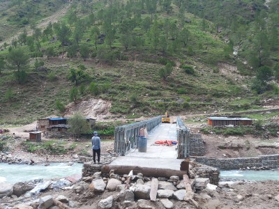 हुम्ला–मुगु लिंक रोडः लोती खोला बेलिब्रिजको उद्धघाटन १३ गते हुँने ।