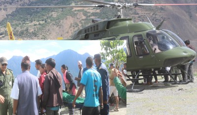सुत्केरी व्यथा लागेकी थापाको हेलिकप्टर मार्फत उद्धार