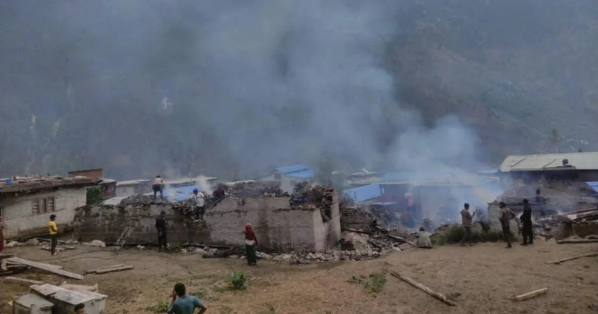 आगलागीमा एक करोडको क्षति